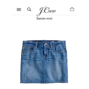 J. Crew Indigo Denim Jean Skirt size 28